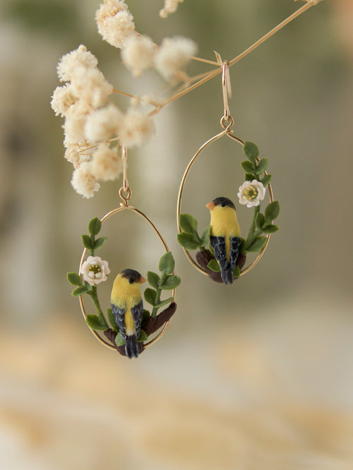 Goldfich and Wild Rose Earrings