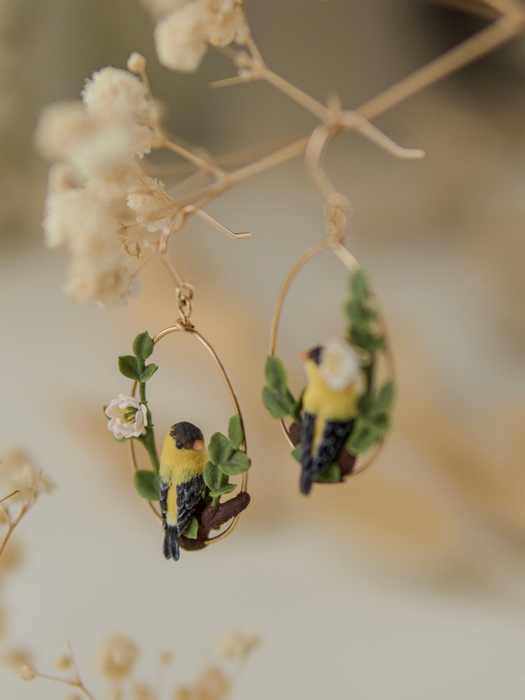 Goldfich and Wild Rose Earrings