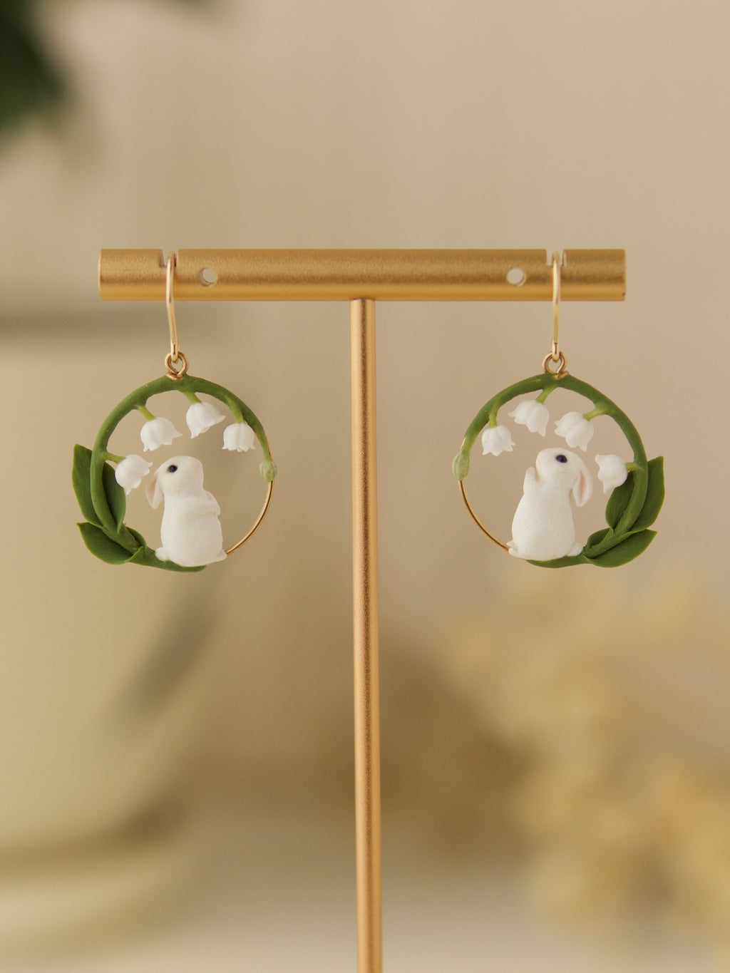 Lily of the Valley Rabbit Earrings