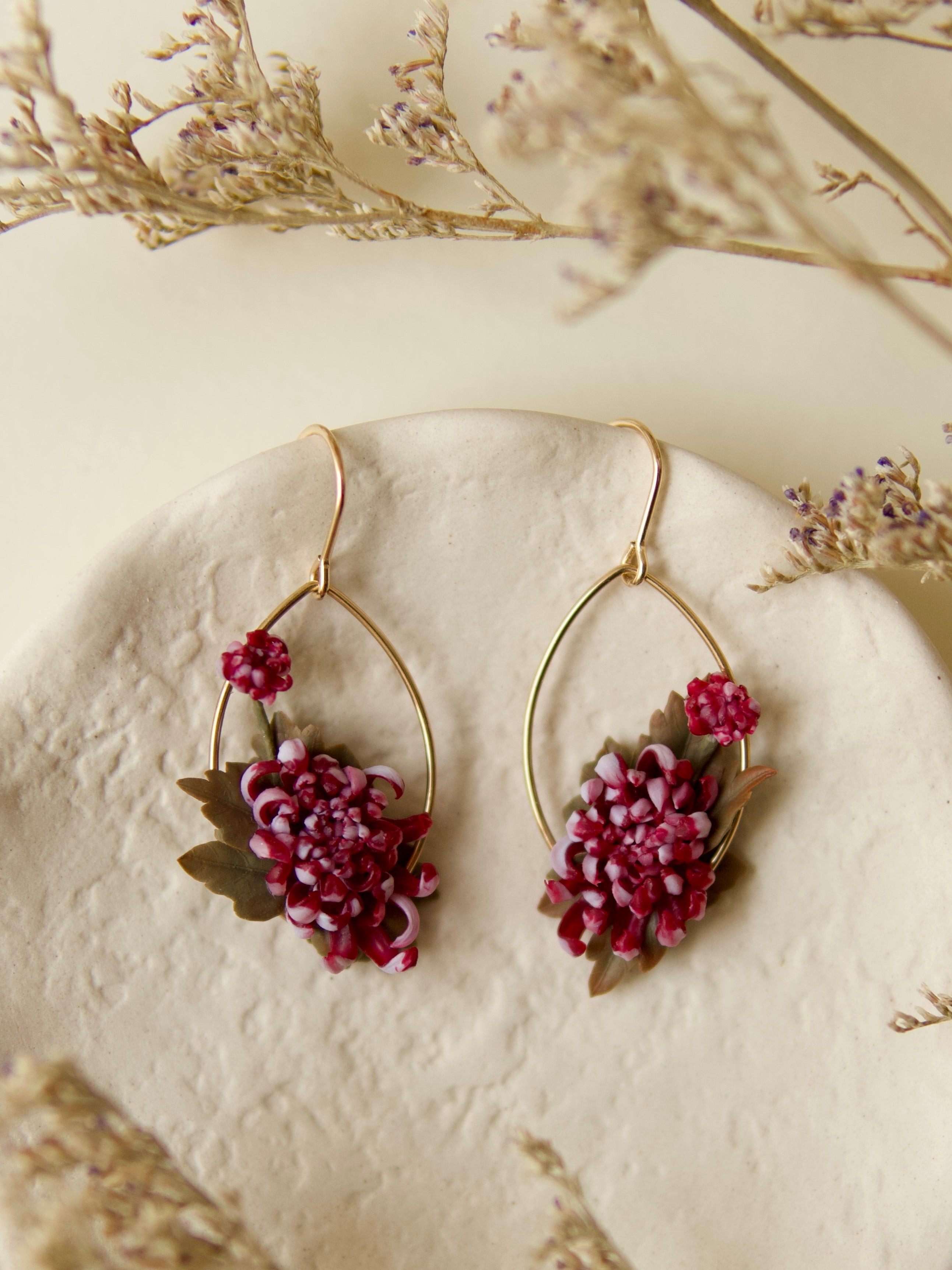 Chrysanthemum Earrings / Necklace