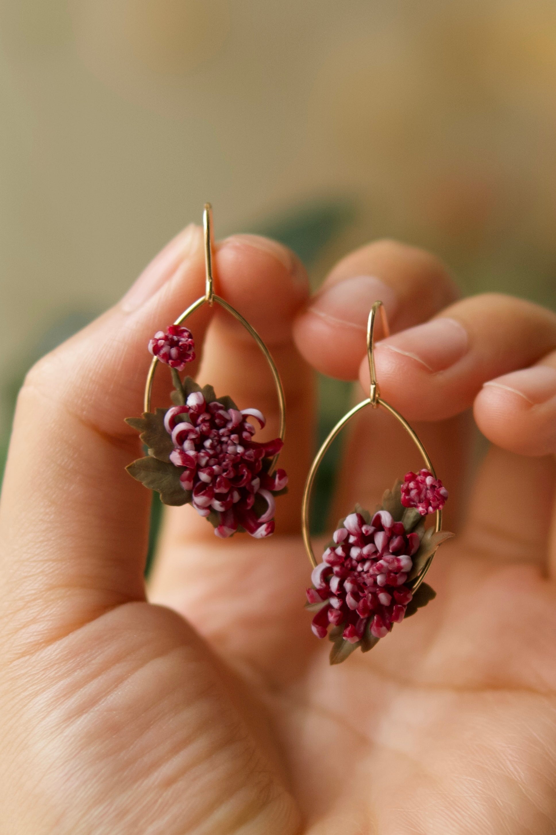 Chrysanthemum Earrings / Necklace