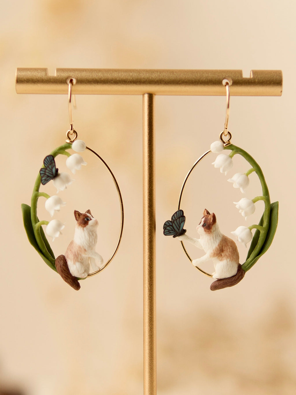 Lily of the Valley Cat Earrings