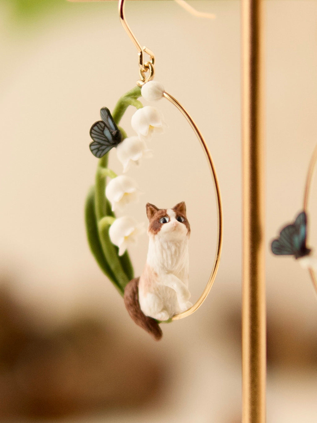 Lily of the Valley Cat Earrings