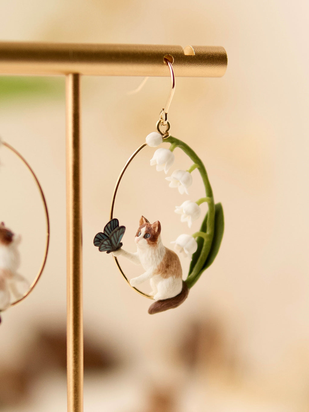 Lily of the Valley Cat Earrings