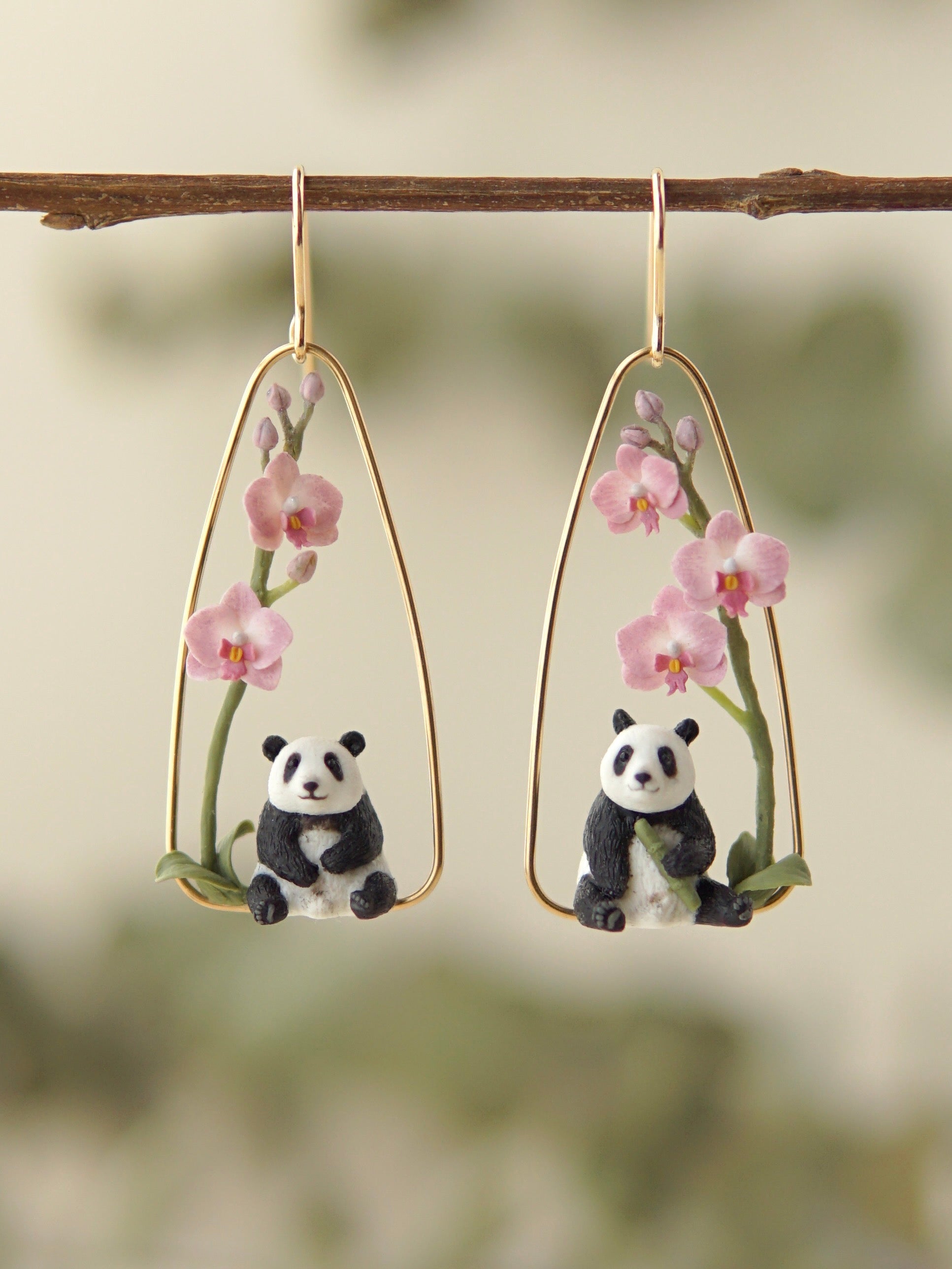 Panda Ochid Garden Earrings