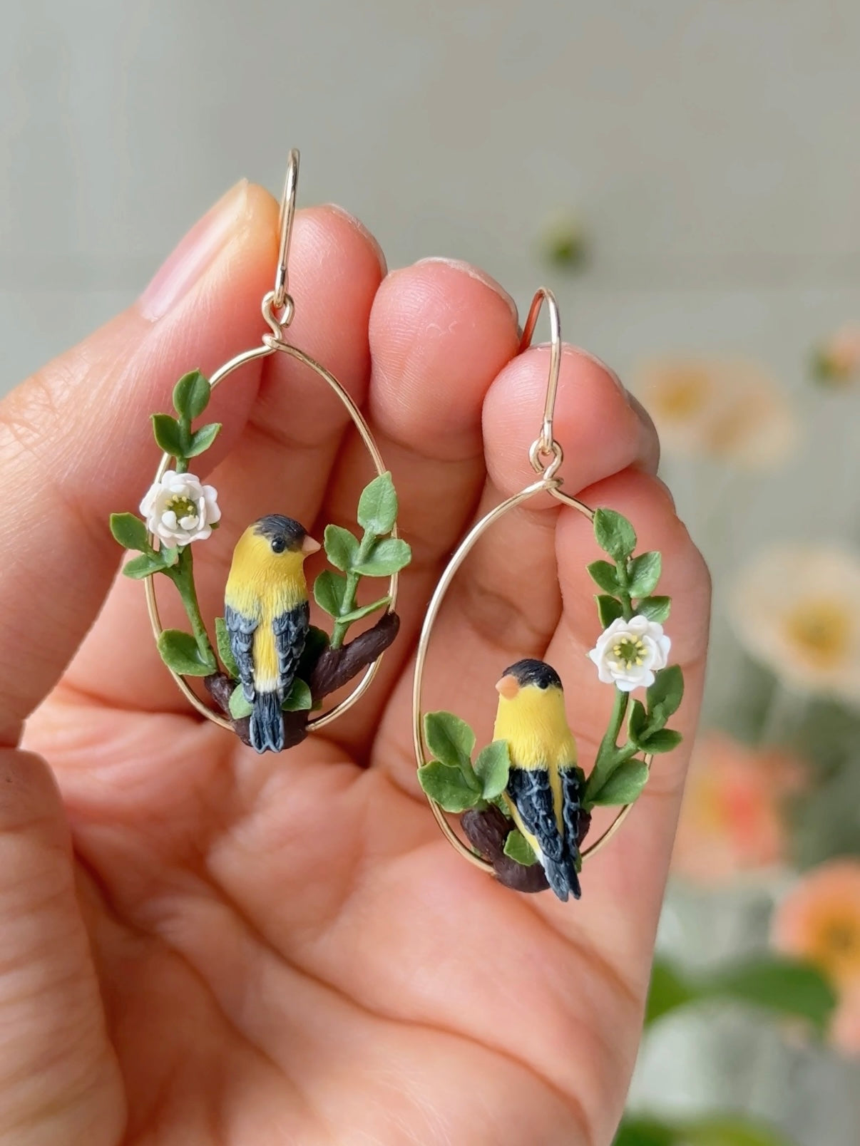 Goldfich and Wild Rose Earrings